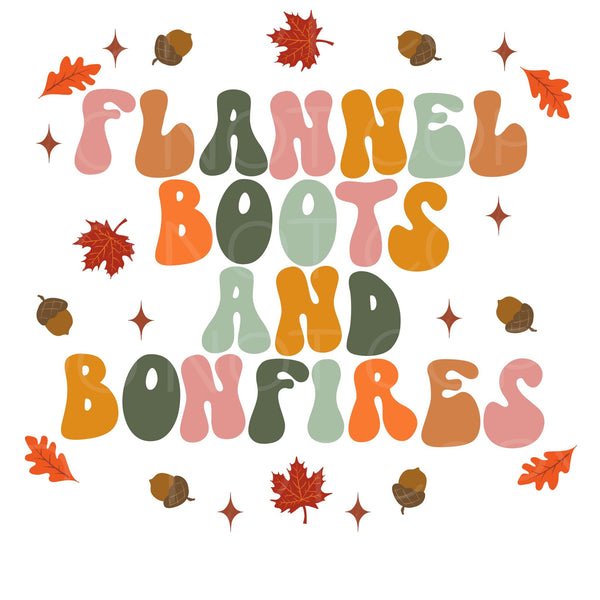 Flannel, Boots, and Bonfires Transfer Sheet Pretty Lil Things PLT