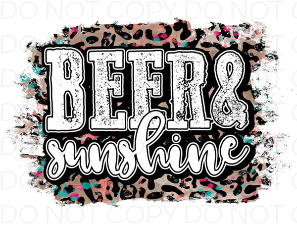 Beer & Sunshine Leopard Background Transfer Sheet