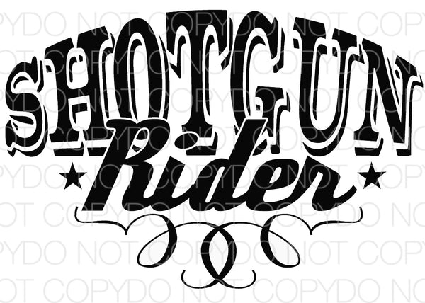 Shotgun Rider black - Dye Sub Heat Transfer Sheet