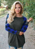 Buffalo Plaid Raglan-Dark Gray