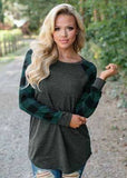 Buffalo Plaid Raglan-Dark Gray
