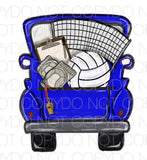 Blue Volleyball Truck - Dye Sub Heat Transfer Sheet