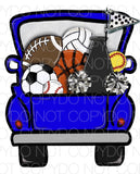 Blue All Sports Truck - Dye Sub Heat Transfer Sheet