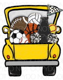 Yellow All Sports Truck - Dye Sub Heat Transfer Sheet
