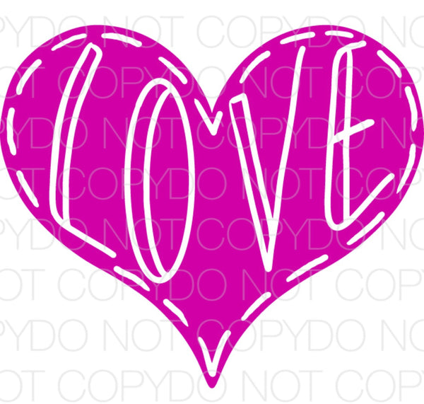 Purple Love Heart - Dye Sub Heat Transfer Sheet