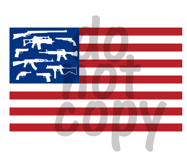Gun Stars Flag Color - Dye Sub Heat Transfer Sheet