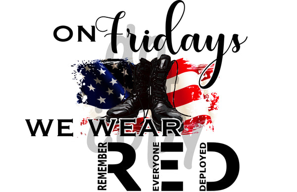 On Fridays We Wear RED - Dye Sub Heat Transfer Sheet
