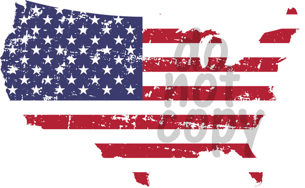 Distressed Flag USA - Dye Sub Heat Transfer Sheet