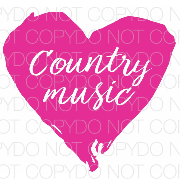Country Music Heart (Pink) - Dye Sub Heat Transfer Sheet