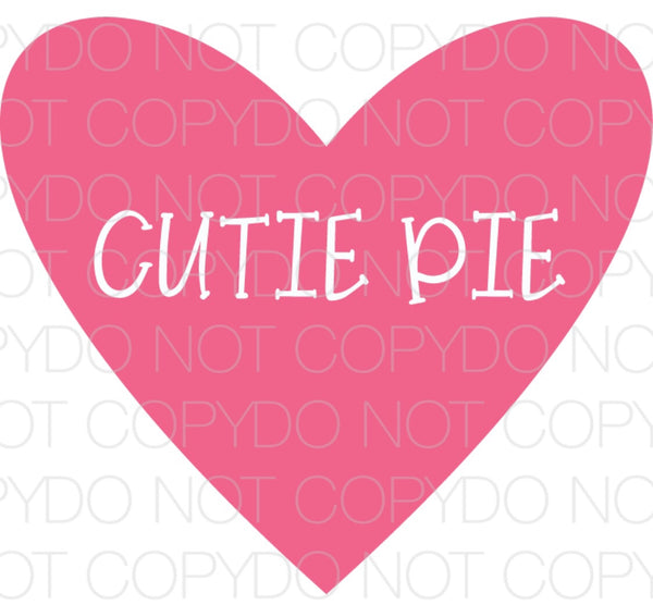 Cutie Pie Heart - Dye Sub Heat Transfer Sheet