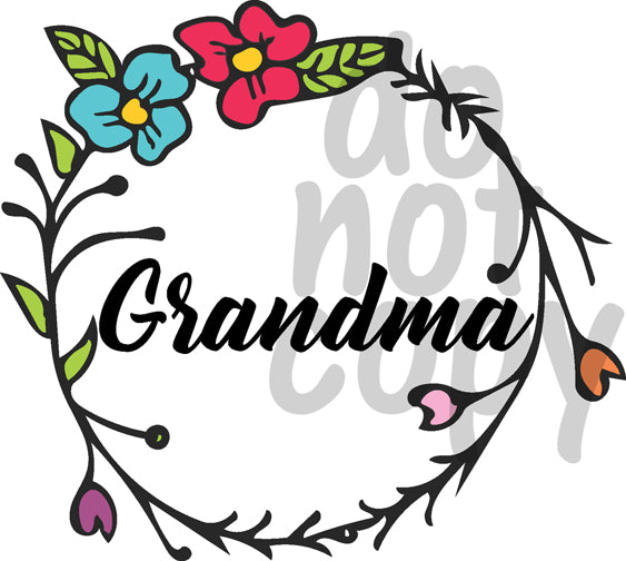 Grandma Wreath - Dye Sub Heat Transfer Sheet