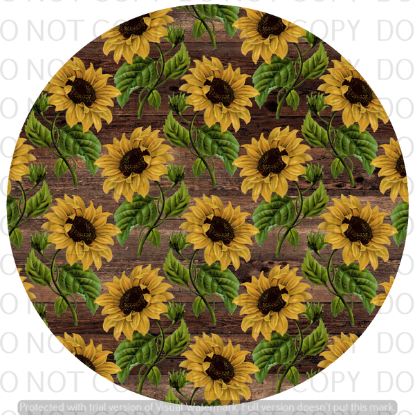 Sunflower Stems- Rubber Neoprene Car Coasters