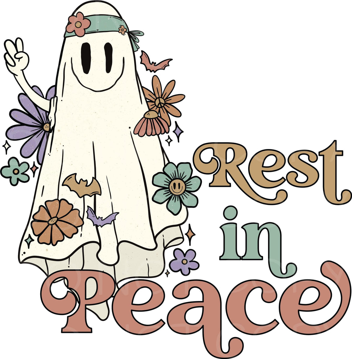 RIP Peace Sign Ghost Transfer Sheet – Pretty Lil Things PLT Wholesale
