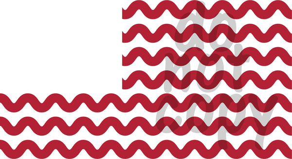 Waves American Flag Monogram - Dye Sub Heat Transfer Sheet