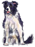 Border Collie Watercolor Dog - Dye Sub Heat Transfer Sheet