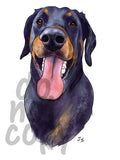 Doberman Watercolor Dog - Dye Sub Heat Transfer Sheet