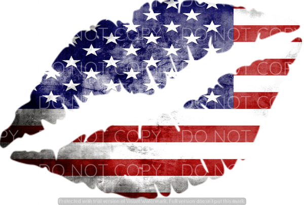 Flag Lips 2 - HTV Transfer