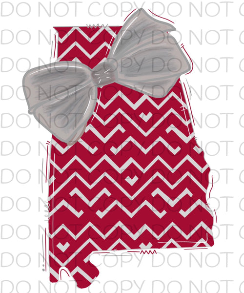 Crimson Alabama with bow - HTV Transfer