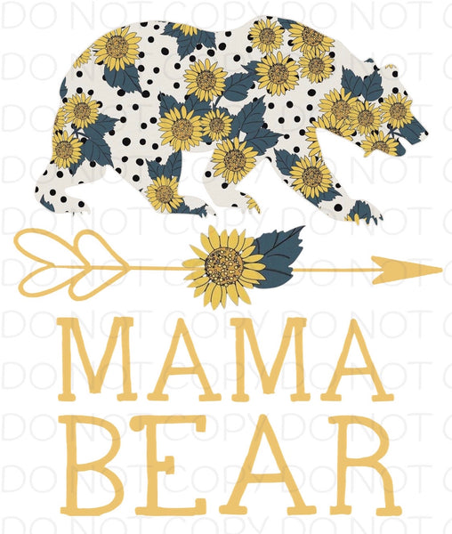 Sunflower Mama Bear - HTV Transfer