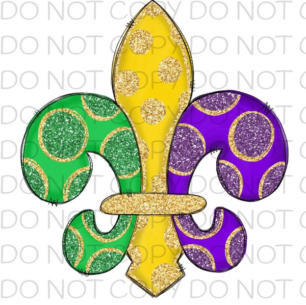 Fleur De Lis Mardi Gras Transfer Sheet