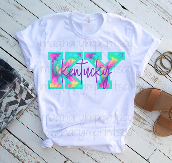 KY Kentucky Tie Dye - HTV Transfer