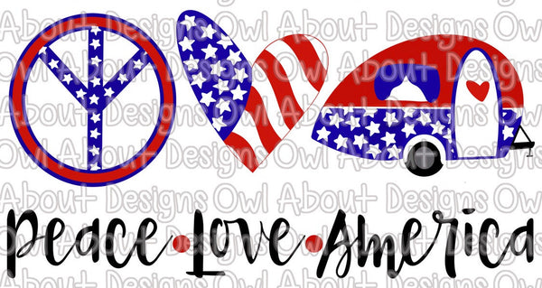 Peace Love America Camper Transfer Sheet