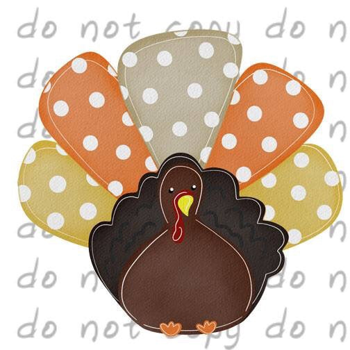 Polka Dot Turkey Transfer Sheet
