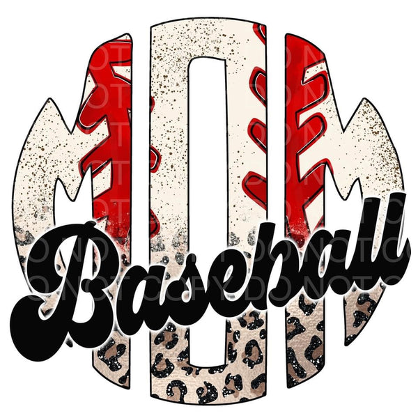 Baseball Mom Monogram Transfer Sheet