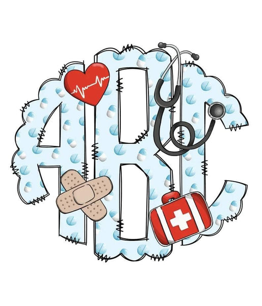 Custom Medical Monogram Transfer Sheet