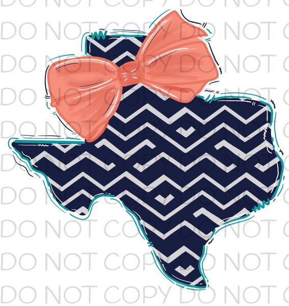 Texas with bow - HTV Transfer