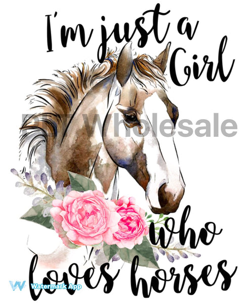 I'm Just a Girl who Loves Horses Transfer Sheet