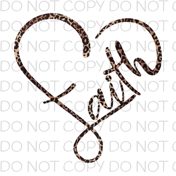 Faith heart leopard - Dye Sub Heat Transfer Sheet