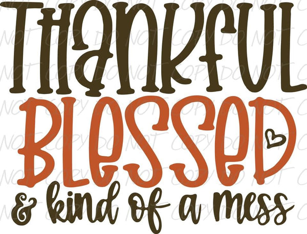 Thankful Blessed and Kind of a Mess Transfer Sheet