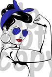 Girl Power Blue Bandana - Dye Sub Heat Transfer Sheet