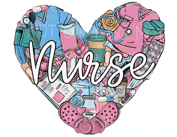 Nurse Things Heart Transfer Sheet