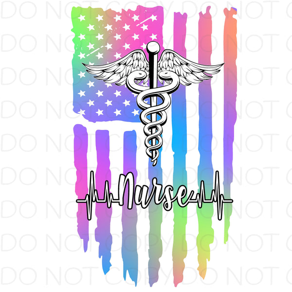 Colorful nursing flag - HTV Transfer