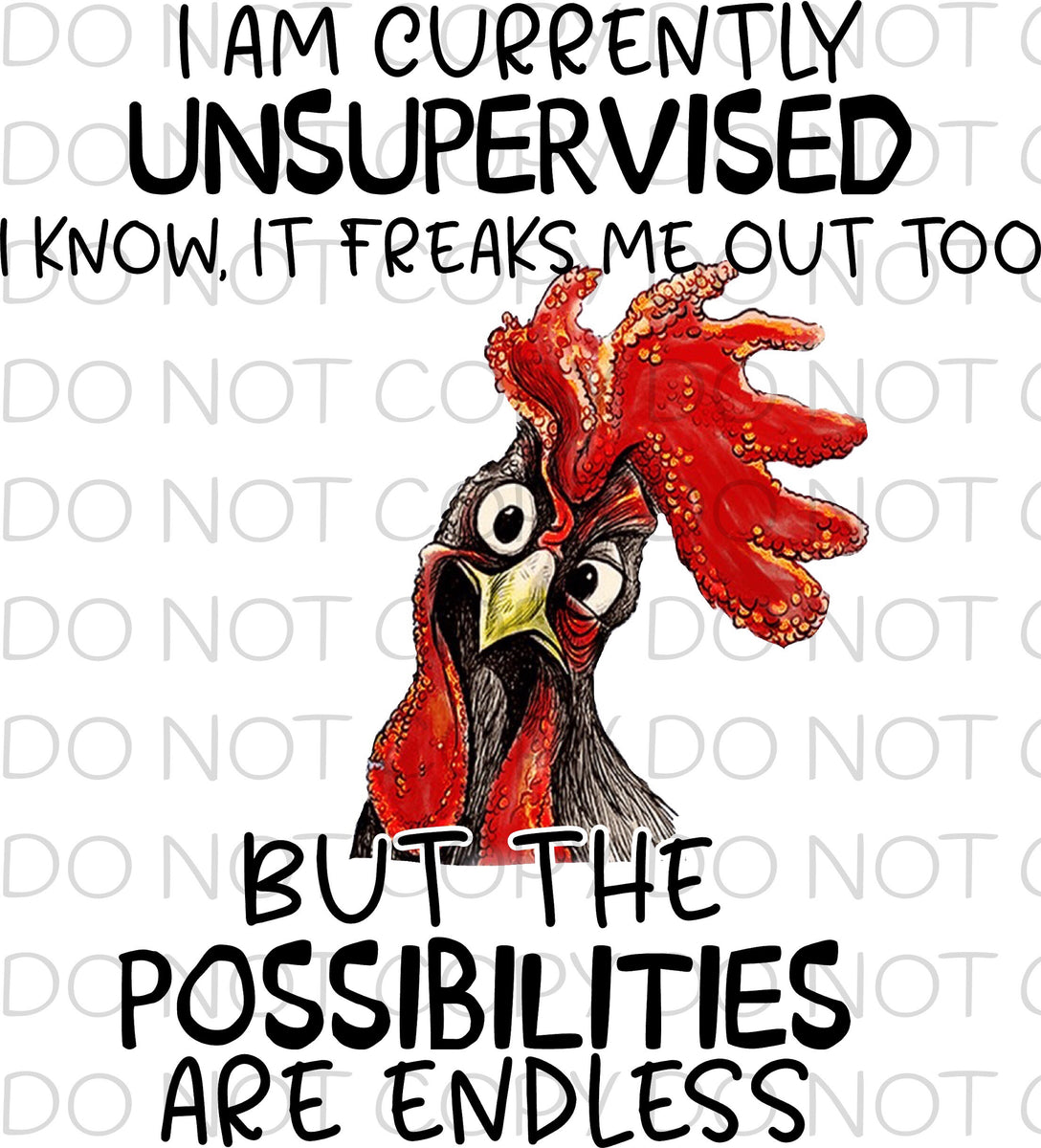 I am currently unsupervised - Dye Sub Heat Transfer Sheet – Pretty Lil ...