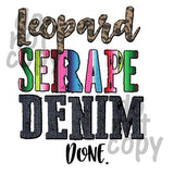 Leopard Serape Denim Done - Dye Sub Heat Transfer Sheet