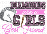 Diamonds are a girls best friend LIGHT pink - Dye Sub Heat Transfer Sheet