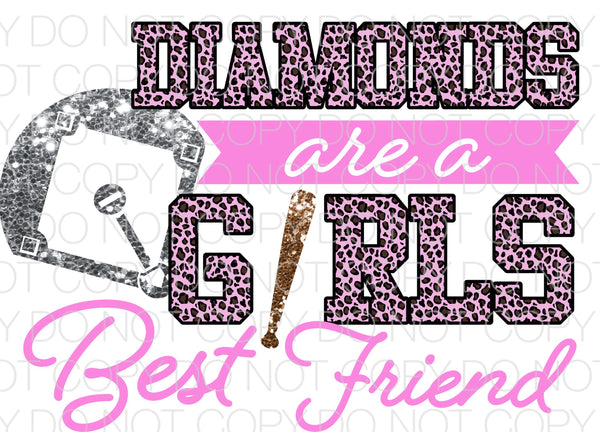 Diamonds are a girls best friend LIGHT pink - Dye Sub Heat Transfer Sheet