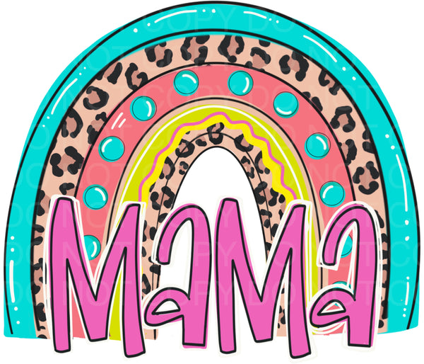 Mama Pink Rainbow Transfer Sheet