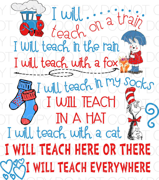 I will teach on a train - Dye Sub Heat Transfer Sheet