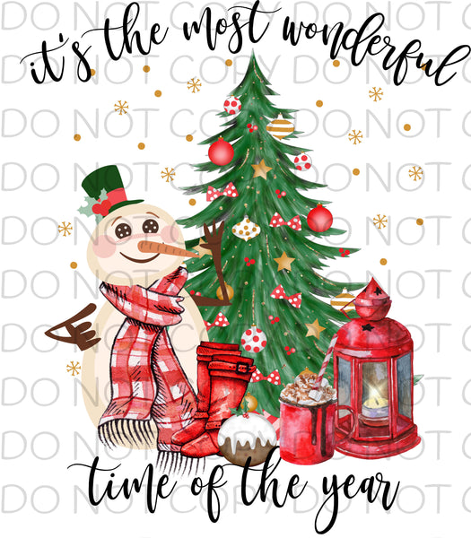 It’s the most wonderful time of the year snowman - Dye Sub Heat Transfer Sheet