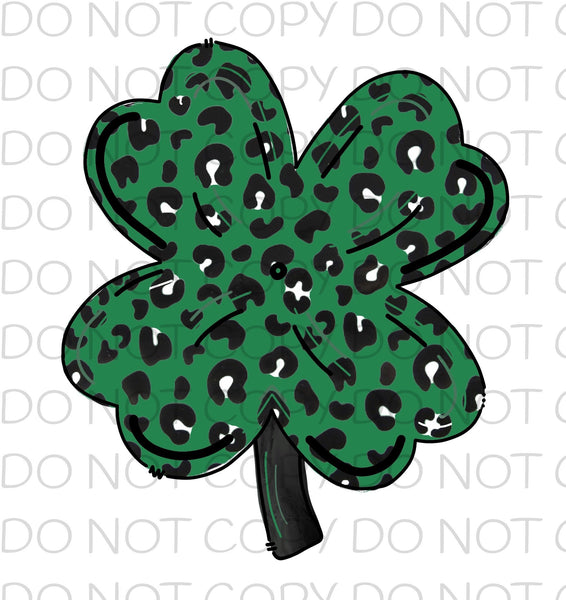 Green leopard shamrock - HTV Transfer