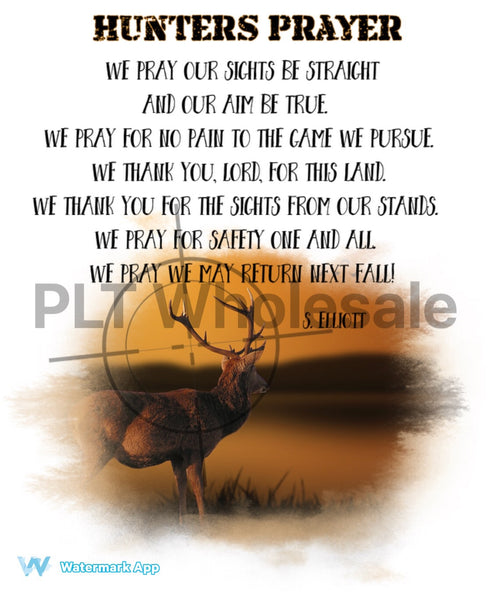 Hunters Prayer - Dye Sub Heat Transfer Sheet