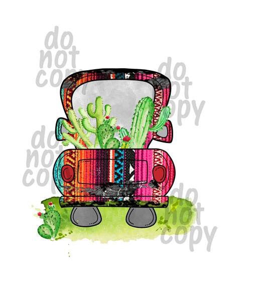 Serape Cactus Truck - Dye Sub Heat Transfer Sheet