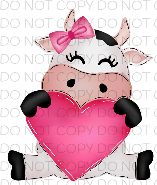 Girl cow with heart - Dye Sub Heat Transfer Sheet