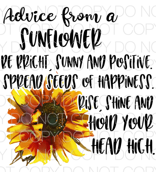 Advice From A Sunflower Transfer Sheet