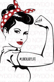 Girl Power Red Bandana - Lunch Lady Life - Dye Sub Heat Transfer Sheet