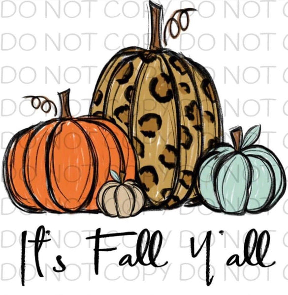 It’s Fall Y’all Pumpkins Transfer Sheet